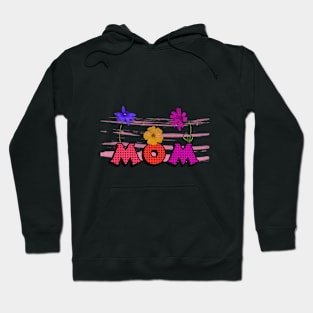 Hand drawn Mothers Day greeting with colorful flowers and decorative text Hoodie